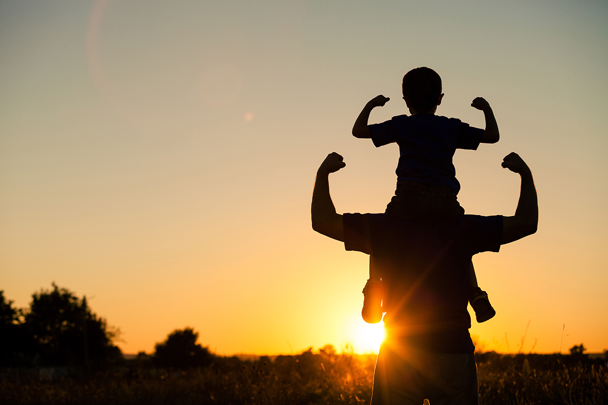 father and son learning how about supporting family in recovery